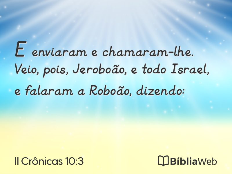 II Crônicas 10:3 em imagem para compartilhar