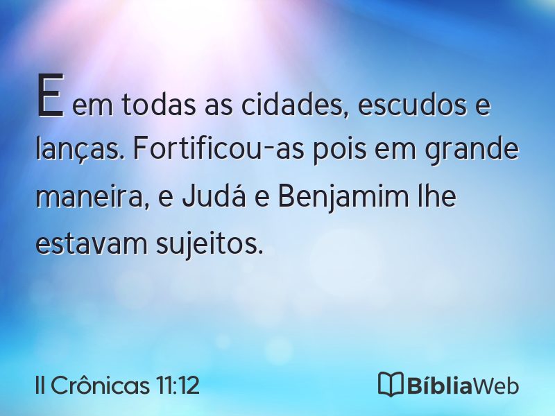 II Crônicas 11:12 em imagem para compartilhar