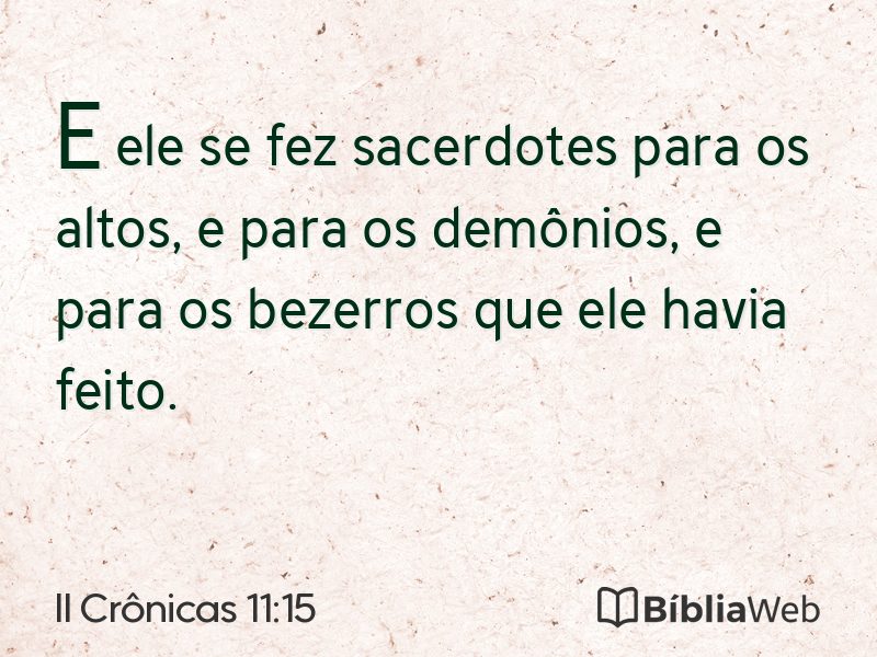 II Crônicas 11:15 em imagem para compartilhar