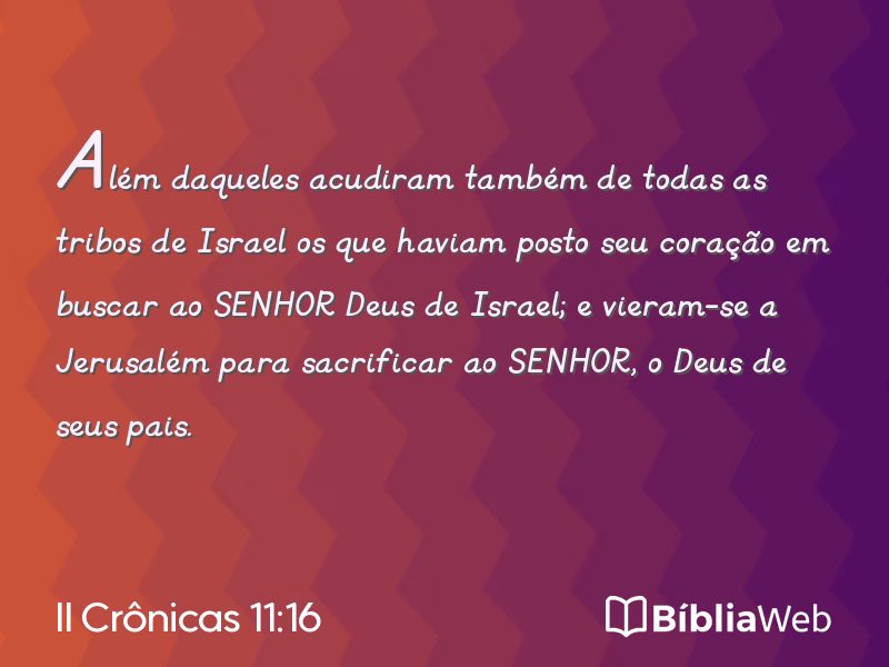 II Crônicas 11:16 em imagem para compartilhar