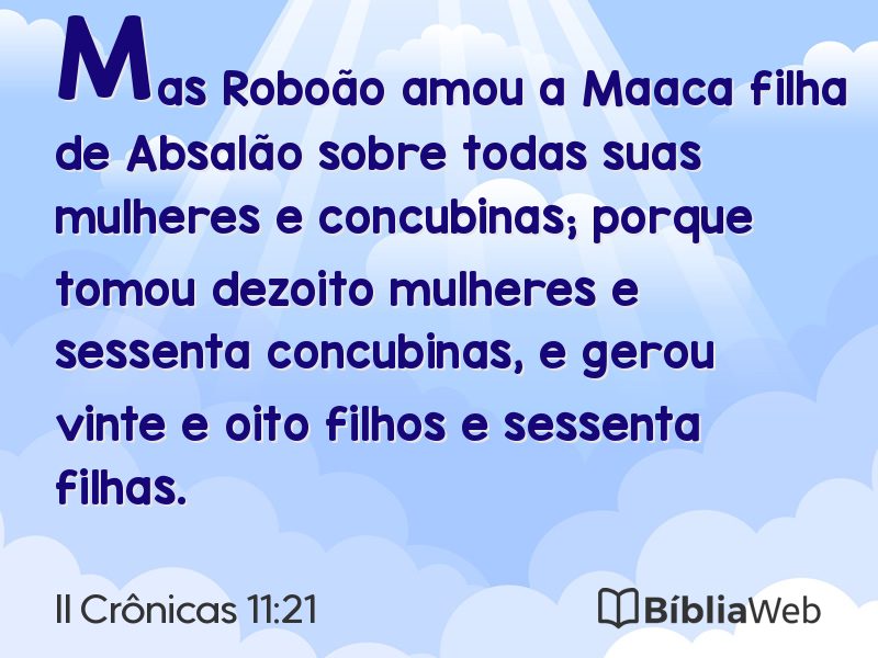 II Crônicas 11:21 em imagem para compartilhar