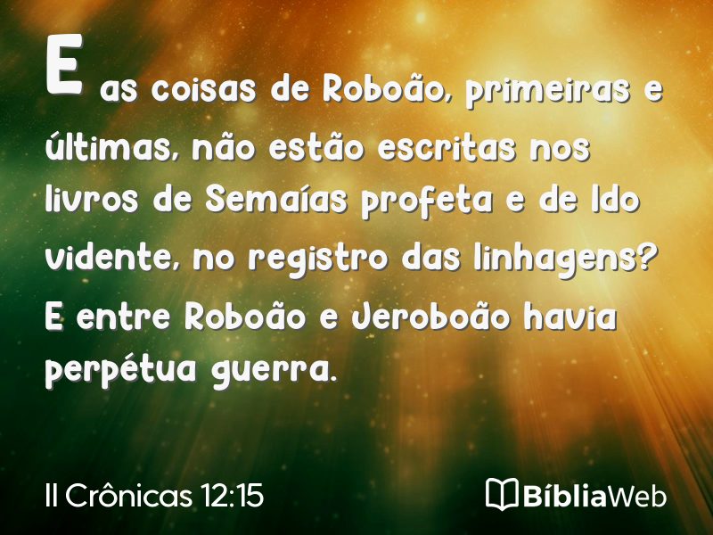 II Crônicas 12:15 em imagem para compartilhar