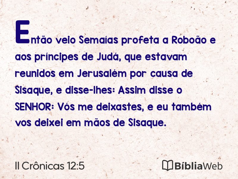 II Crônicas 12:5 em imagem para compartilhar