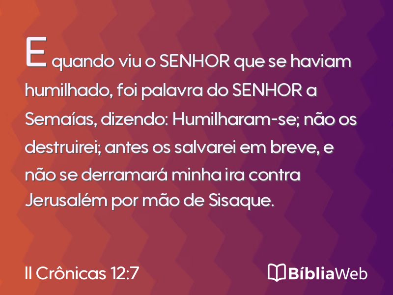 II Crônicas 12:7 em imagem para compartilhar