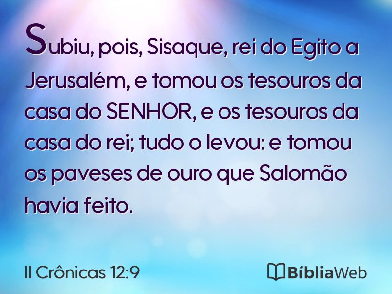 II Crônicas 12:9 em imagem para compartilhar