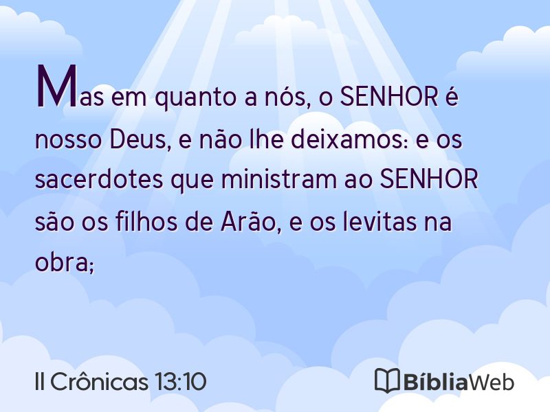II Crônicas 13:10 em imagem para compartilhar