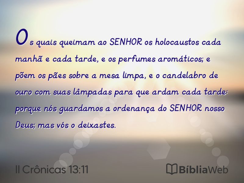 II Crônicas 13:11 em imagem para compartilhar