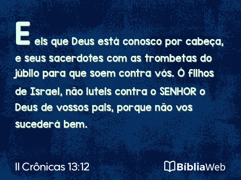 II Crônicas 13:12 em imagem para compartilhar