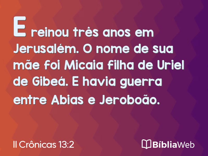 II Crônicas 13:2 em imagem para compartilhar