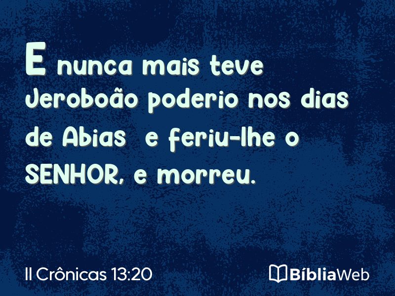 II Crônicas 13:20 em imagem para compartilhar