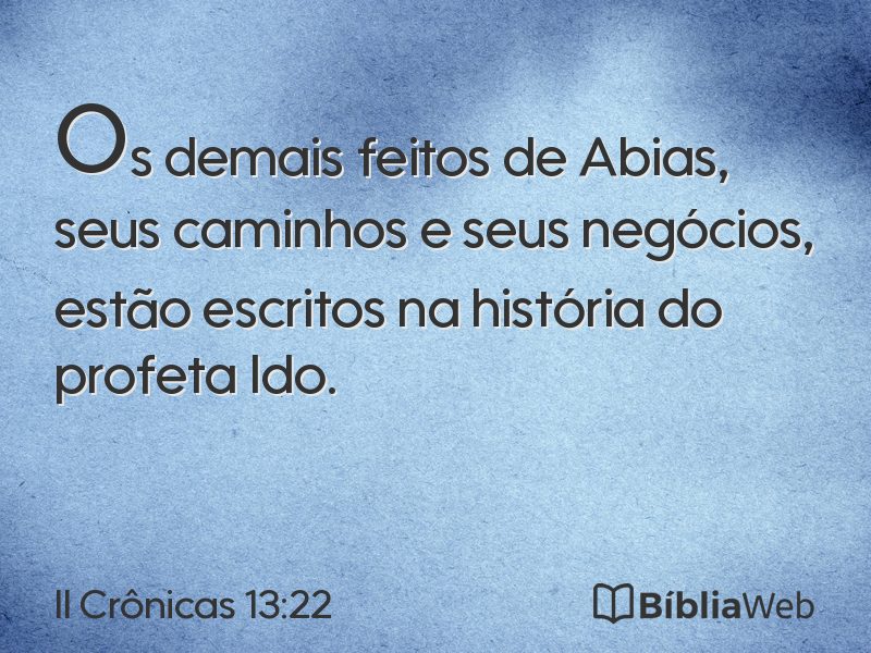 II Crônicas 13:22 em imagem para compartilhar