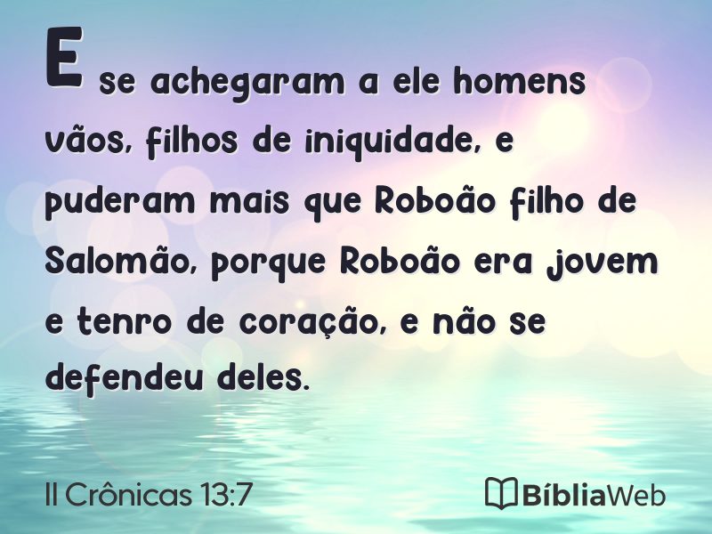 II Crônicas 13:7 em imagem para compartilhar