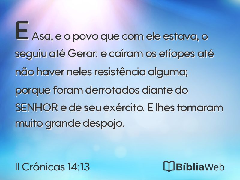 II Crônicas 14:13 em imagem para compartilhar