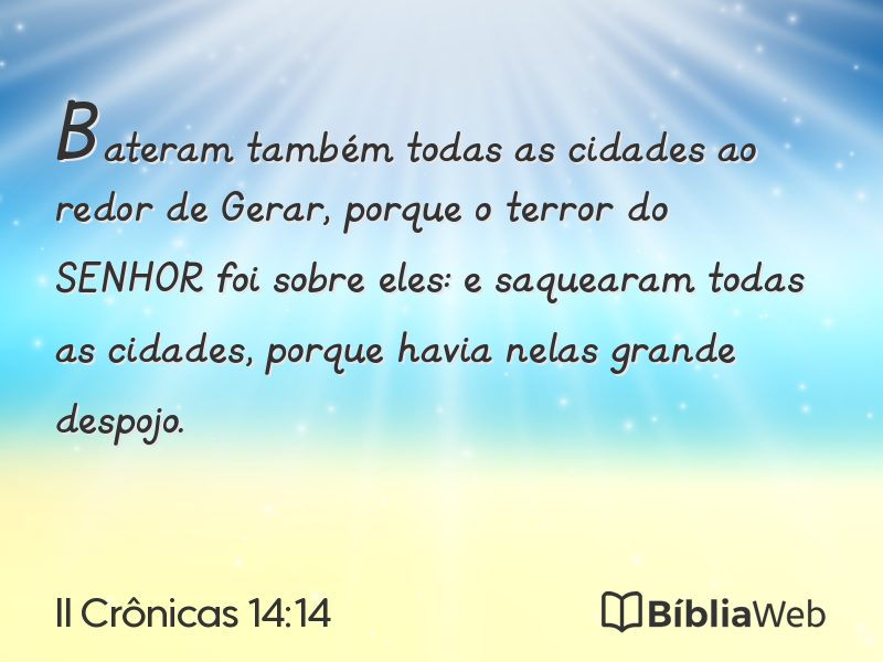 II Crônicas 14:14 em imagem para compartilhar