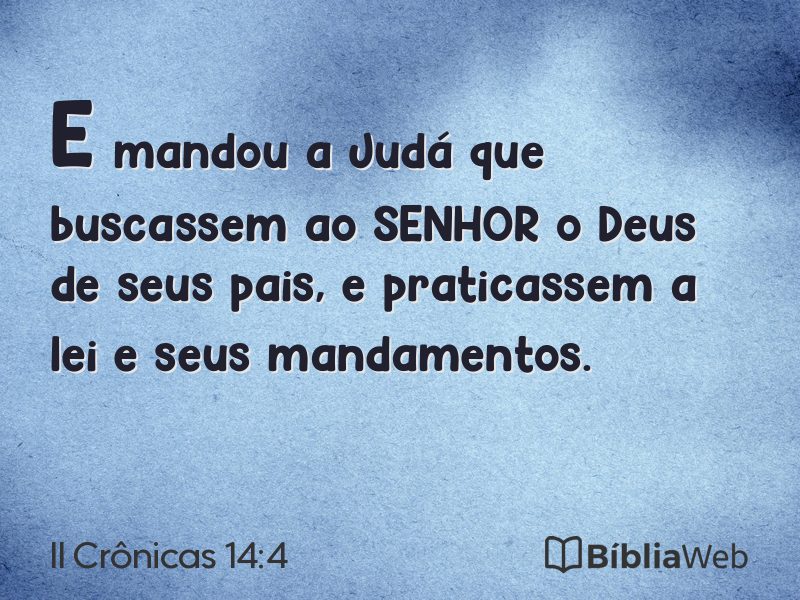 II Crônicas 14:4 em imagem para compartilhar
