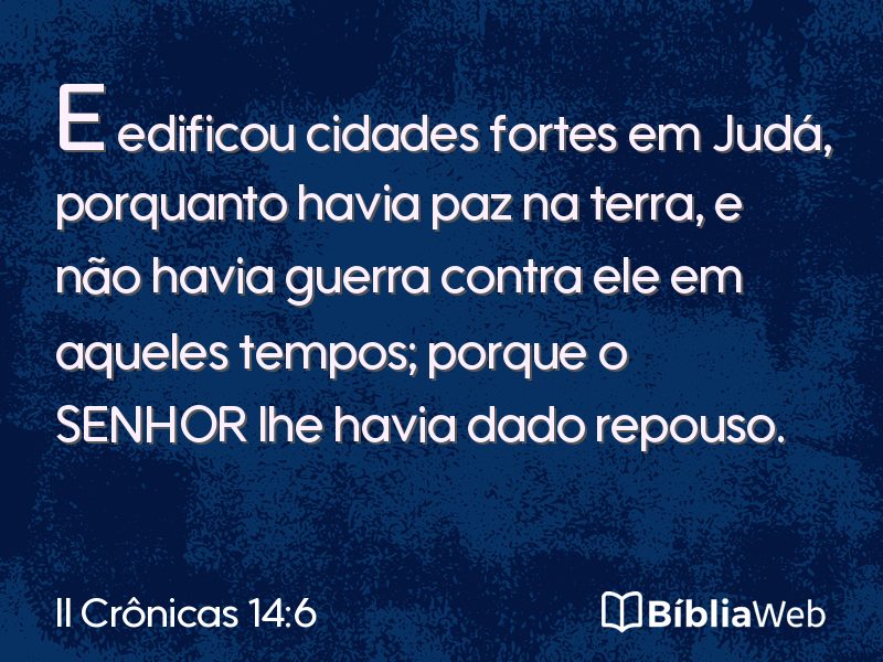 II Crônicas 14:6 em imagem para compartilhar