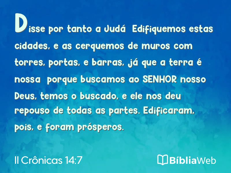 II Crônicas 14:7 em imagem para compartilhar