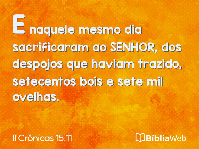 II Crônicas 15:11 em imagem para compartilhar