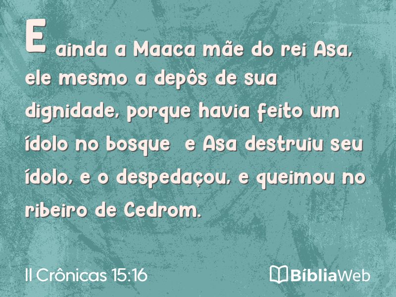 II Crônicas 15:16 em imagem para compartilhar