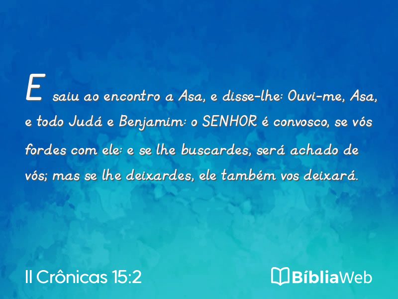 II Crônicas 15:2 em imagem para compartilhar