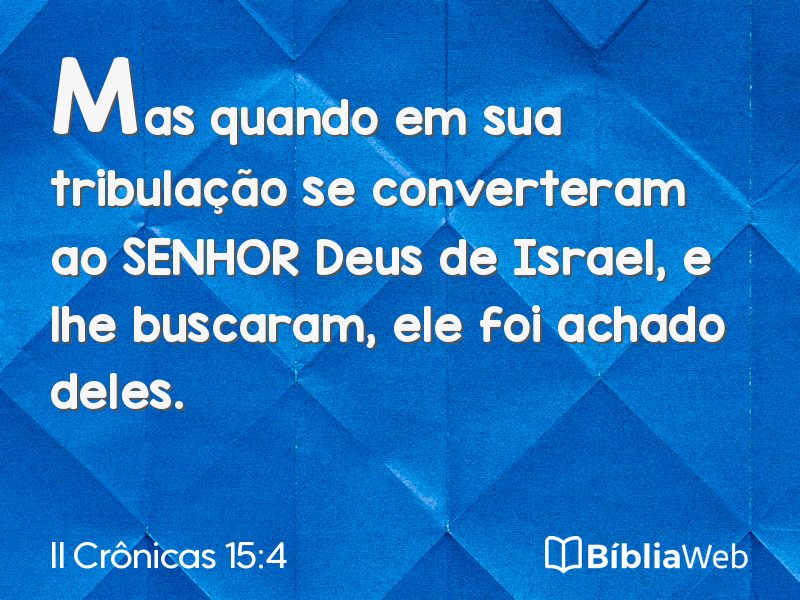 II Crônicas 15:4 em imagem para compartilhar