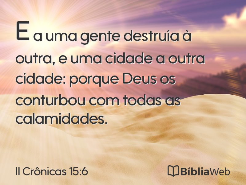 II Crônicas 15:6 em imagem para compartilhar