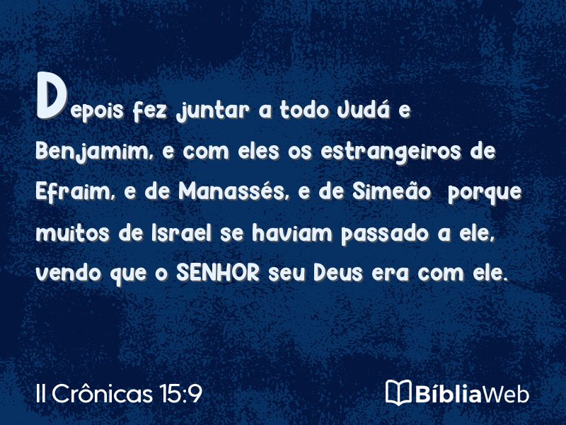 II Crônicas 15:9 em imagem para compartilhar