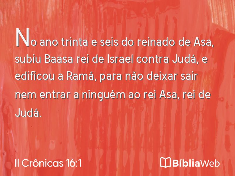 II Crônicas 16:1 em imagem para compartilhar