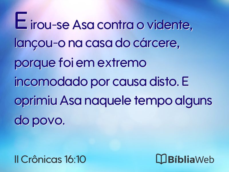 II Crônicas 16:10 em imagem para compartilhar