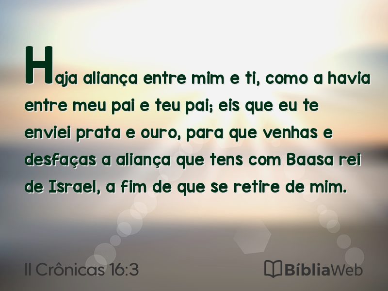 II Crônicas 16:3 em imagem para compartilhar