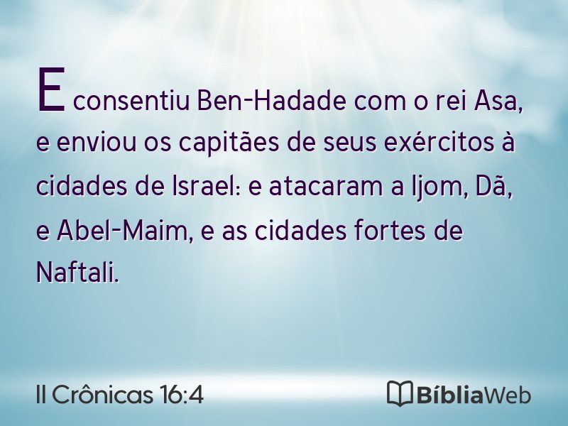II Crônicas 16:4 em imagem para compartilhar