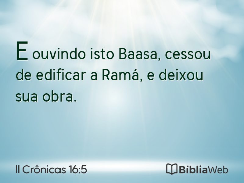 II Crônicas 16:5 em imagem para compartilhar