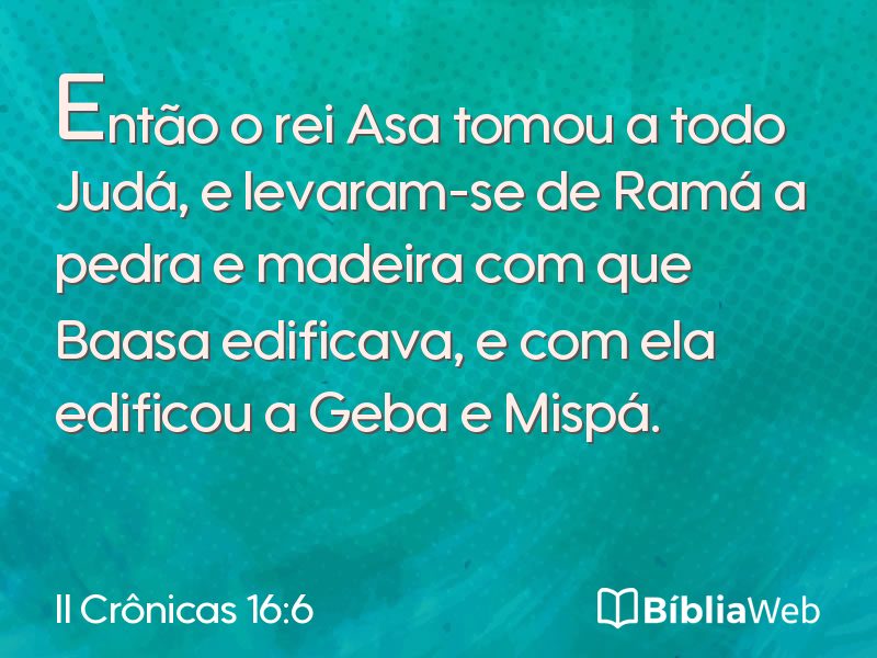 II Crônicas 16:6 em imagem para compartilhar