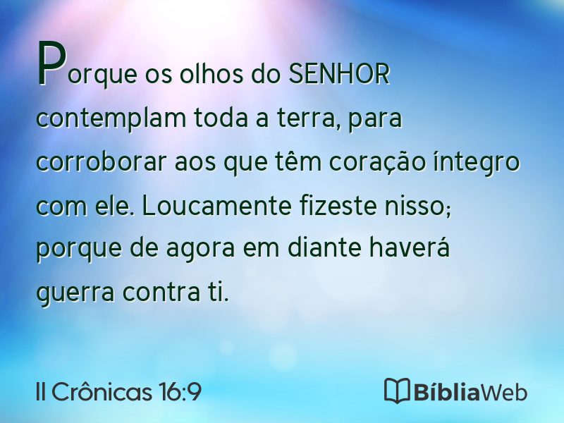 II Crônicas 16:9 em imagem para compartilhar