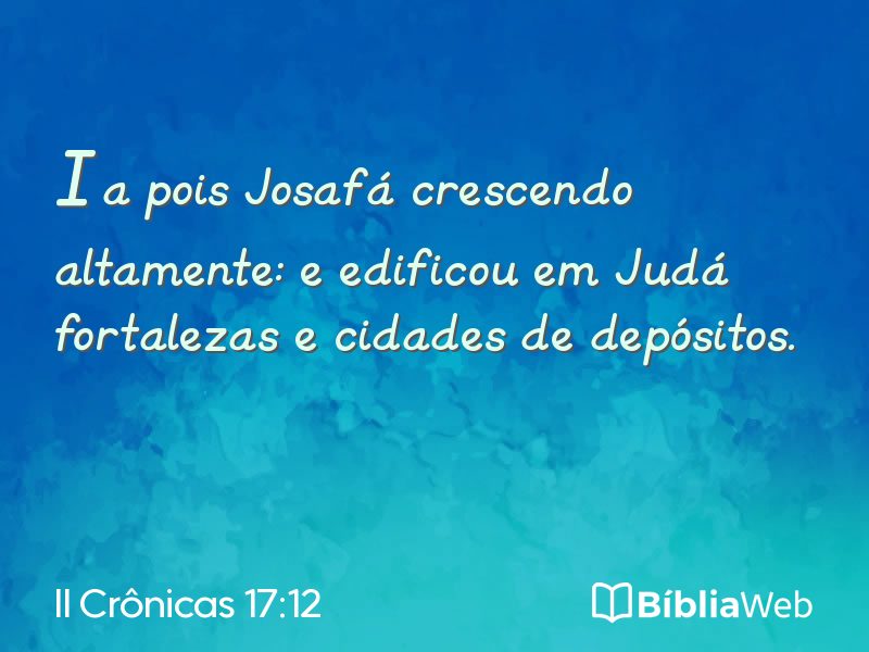 II Crônicas 17:12 em imagem para compartilhar