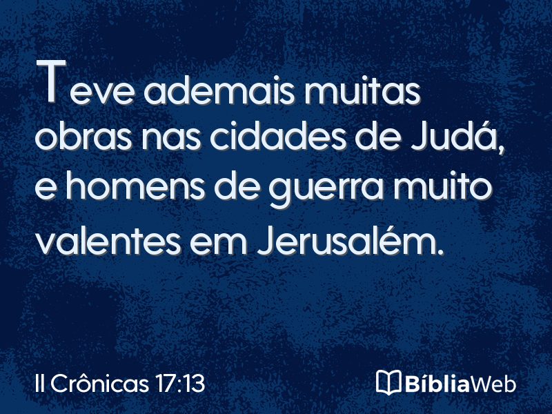 II Crônicas 17:13 em imagem para compartilhar