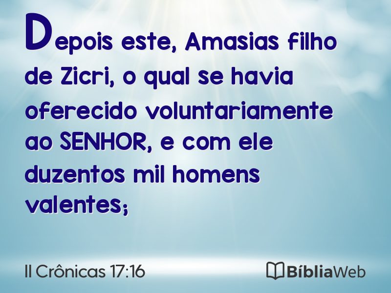 II Crônicas 17:16 em imagem para compartilhar