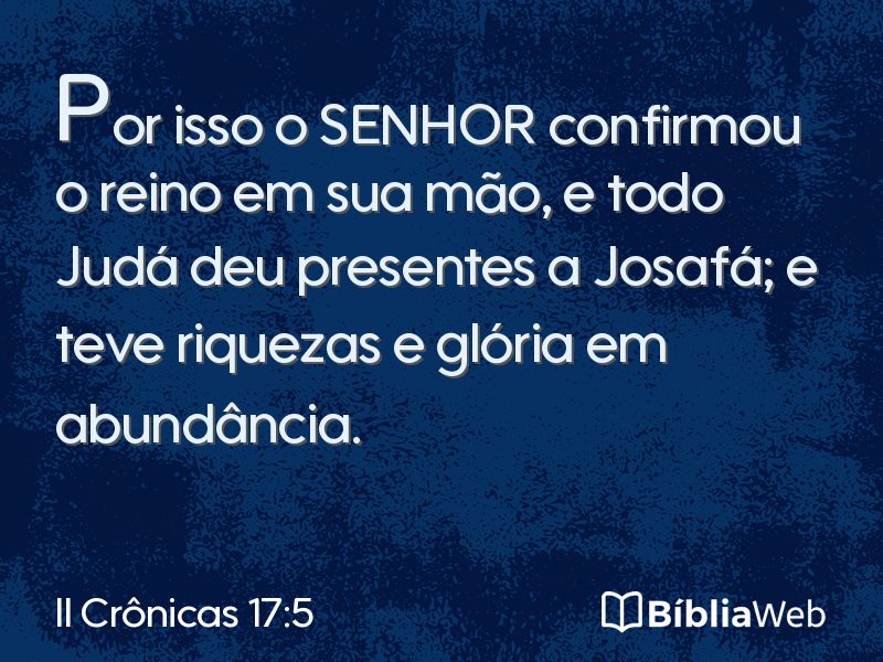 II Crônicas 17:5 em imagem para compartilhar