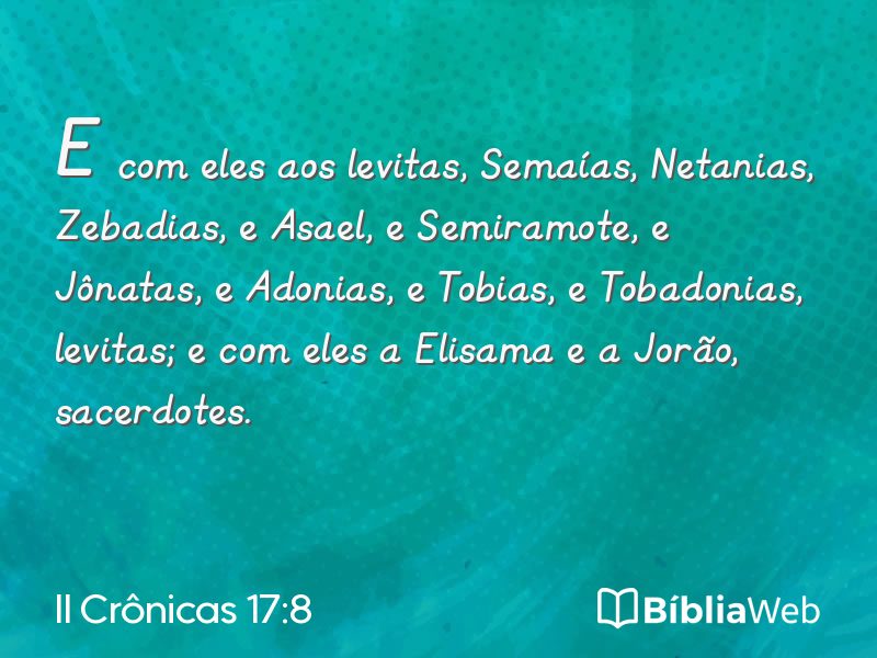 II Crônicas 17:8 em imagem para compartilhar