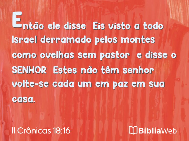 II Crônicas 18:16 em imagem para compartilhar