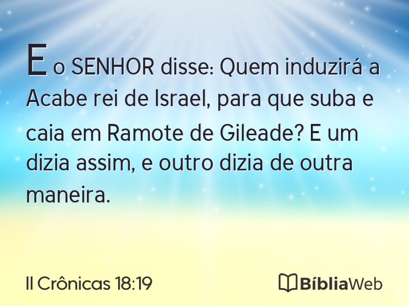 II Crônicas 18:19 em imagem para compartilhar