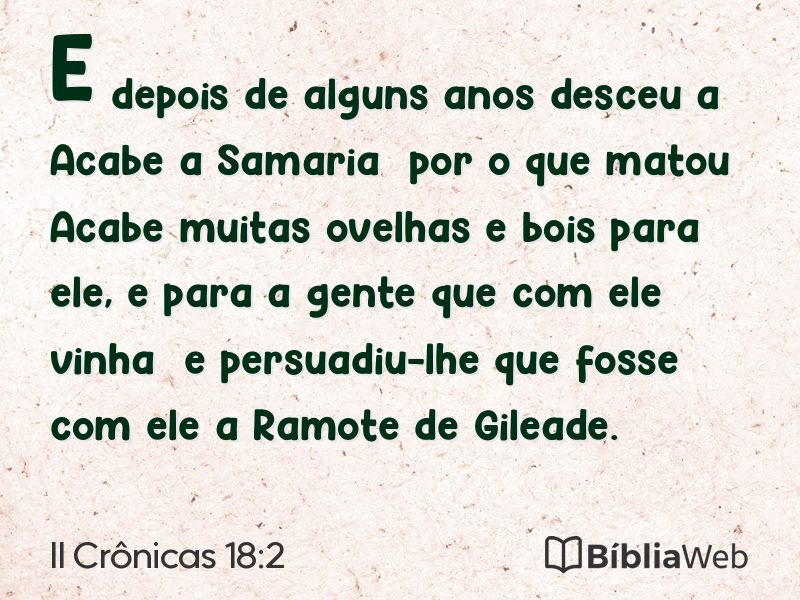 II Crônicas 18:2 em imagem para compartilhar