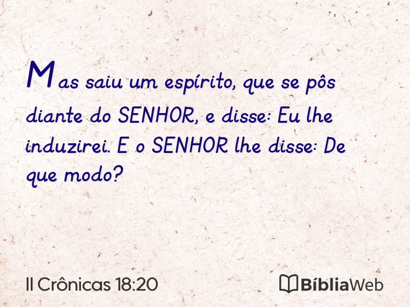 II Crônicas 18:20 em imagem para compartilhar