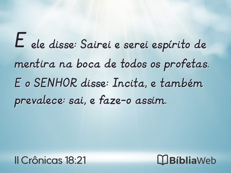 II Crônicas 18:21 em imagem para compartilhar