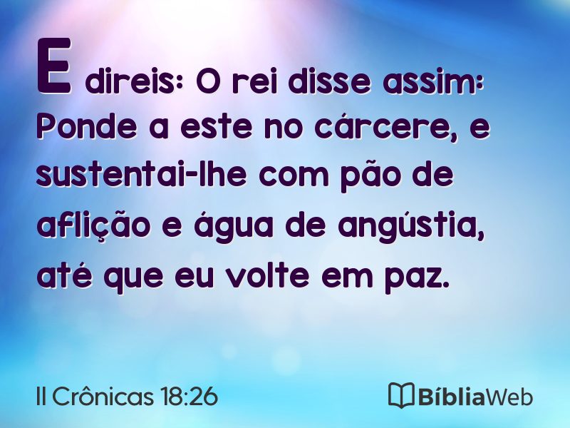 II Crônicas 18:26 em imagem para compartilhar