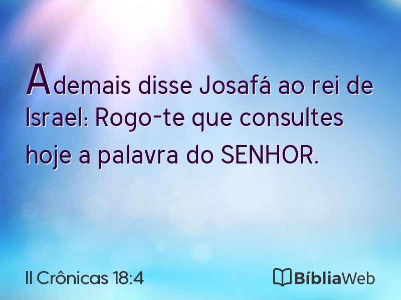 II Crônicas 18:4 em imagem para compartilhar