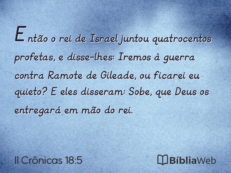 II Crônicas 18:5 em imagem para compartilhar