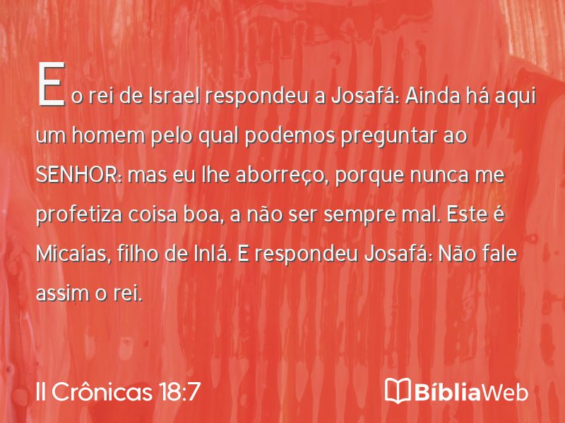 II Crônicas 18:7 em imagem para compartilhar