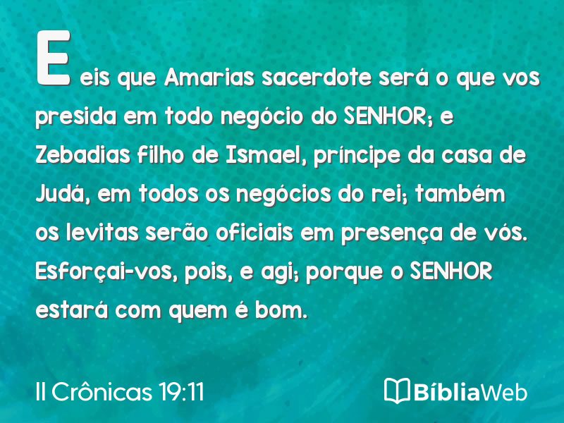 II Crônicas 19:11 em imagem para compartilhar