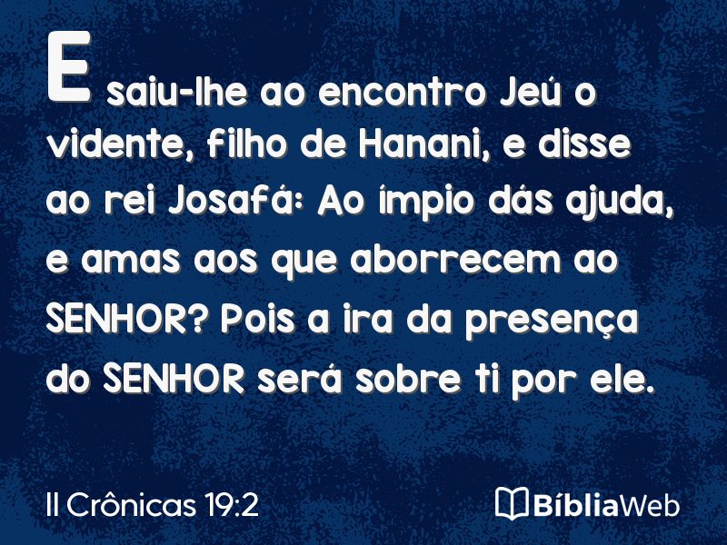 II Crônicas 19:2 em imagem para compartilhar